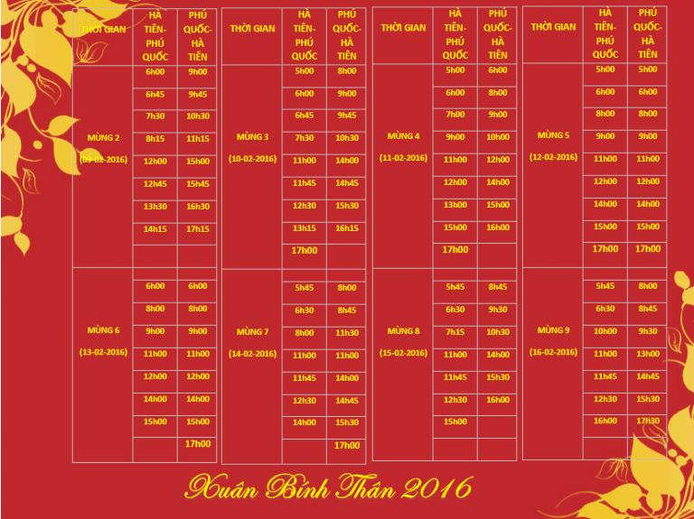 Lich pha thach thoi di phu quoc tet nguyen dan 2016